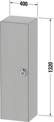 DURAVIT Halbhochschrank White Tulip 1320 mm Nussbaum Taupe mit Griff links