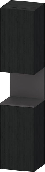 DURAVIT Qatego Hochschrank 400 mm, 2 Türen, weiß Hochglanz, Eiche Schw. Matt