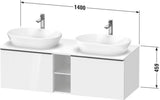 Duravit D-Neo Konsolenwaschtischunterbau 1400 mm Eiche Terra Matt, wandhängend, 2 Auszüge