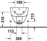DURAVIT D-Code Wand Bidet 540 mm Weiß mit Überlauf und Hahnlochbank