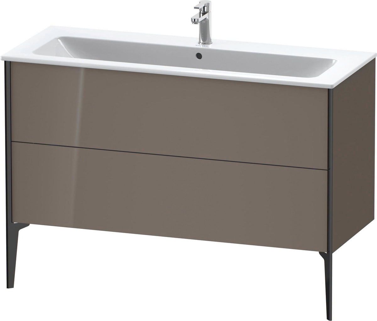 DURAVIT XViu Waschtischunterbau bodenstehend 1210 mm, 2 Auszüge, champagner matt/weiß matt