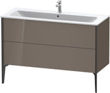 DURAVIT XViu Waschtischunterbau bodenstehend 1210 mm, 2 Auszüge, champagner matt/weiß matt