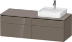 flannel grey hochglanz / Mitteldichte Faserplatte (MDF) / 2 Schubkästen, 2 Auszüge