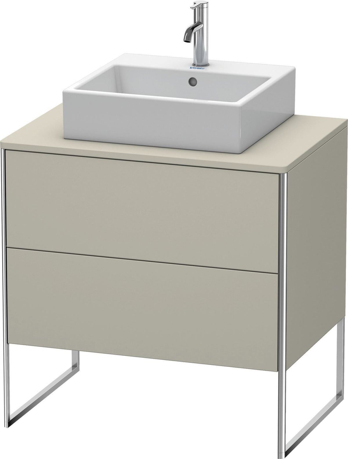 DURAVIT XSquare Waschtischunterbau bodenstehend 800 mm Taupe Seidenmatt 2 Schubladen