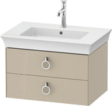 DURAVIT Waschtischunterbau White Tulip 684 mm wandhängend, 2 Schubkästen, Nussbaum/Taupe Hochglanz
