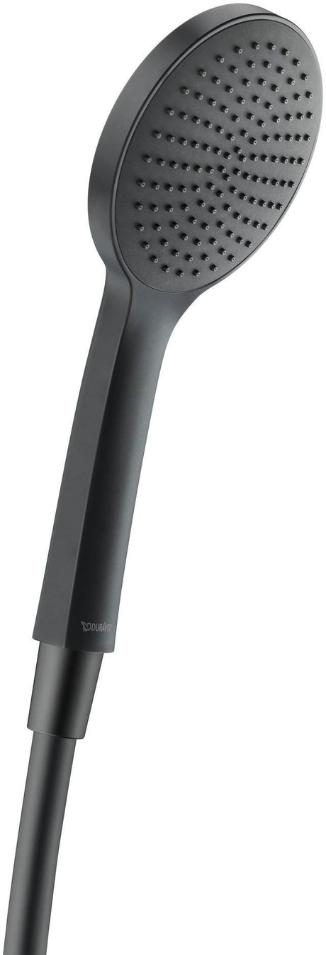 DURAVIT Handbrause 1-Jet D120 Rain Schwarz Matt mit Antikalksystem, 110 mm Duschkopf