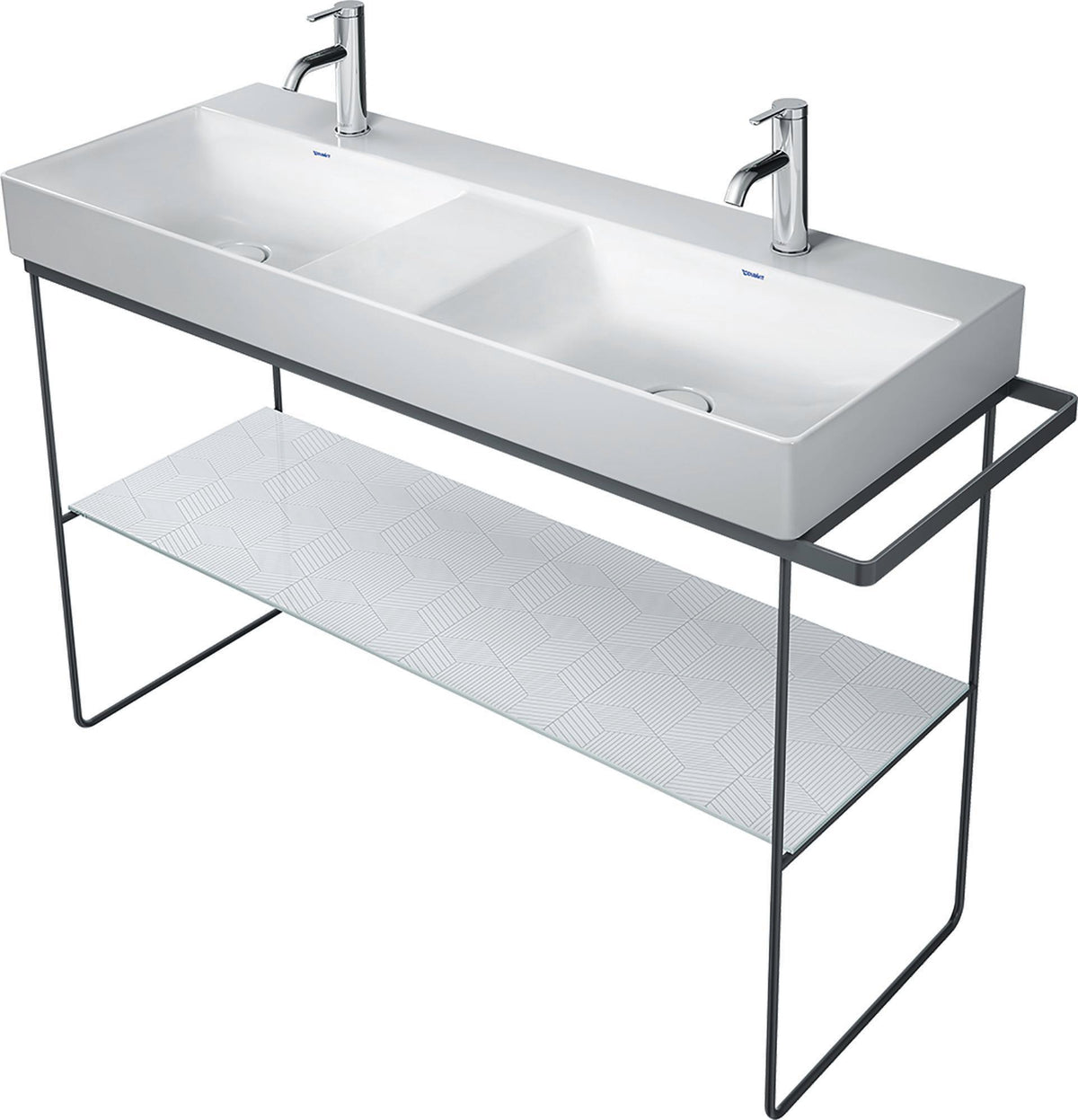 DURAVIT DuraSquare Metallkonsole 1265 mm höhenverstellbar mit Handtuchhalter, Chrom