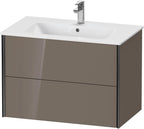 flannel grey hochglanz / Mitteldichte Faserplatte (MDF) / 2Schubk.,schwarz matt/flan.grey