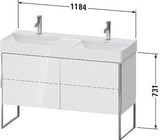 Duravit XSQUARE Waschtischunterbau 1184 mm mit 4 Auszügen, s-matt, Eiche, Anschlag links