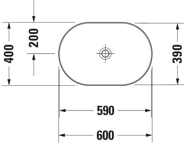 DURAVIT Aufsatzbecken Luv 600 mm Weiß WonderGliss ohne Überlauf