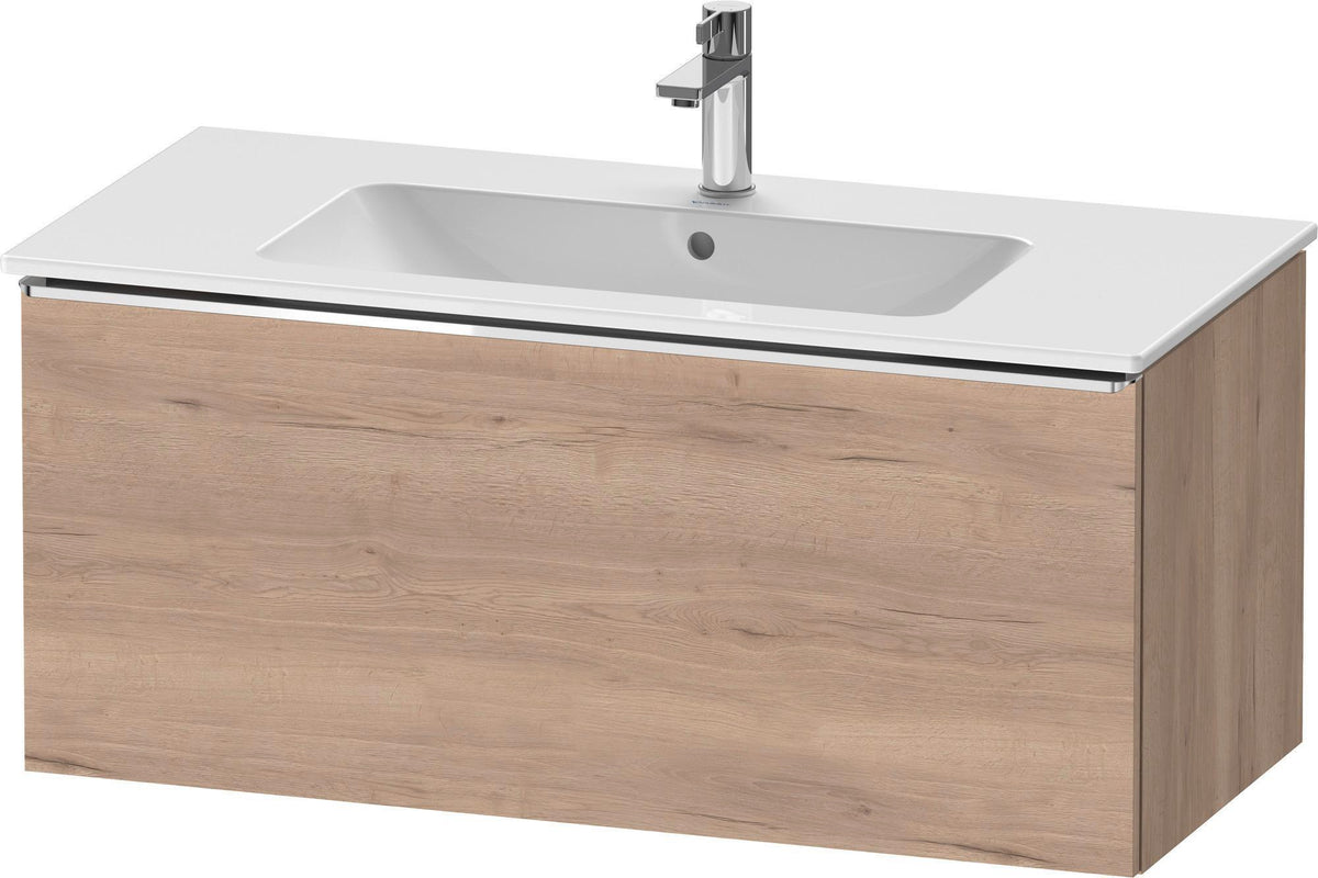 Duravit D-Neo Waschtischunterbau 1010 mm, 1 Auszug, Weiß Matt, Griff Bronze Gebürstet, Wandhängend