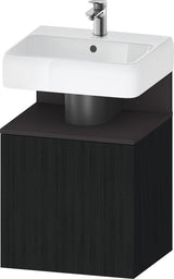 DURAVIT Qatego Waschtischunterbau 490 mm wandhängend, 1 Tür links, Weiß Matt mit Eiche Schwarz Nische