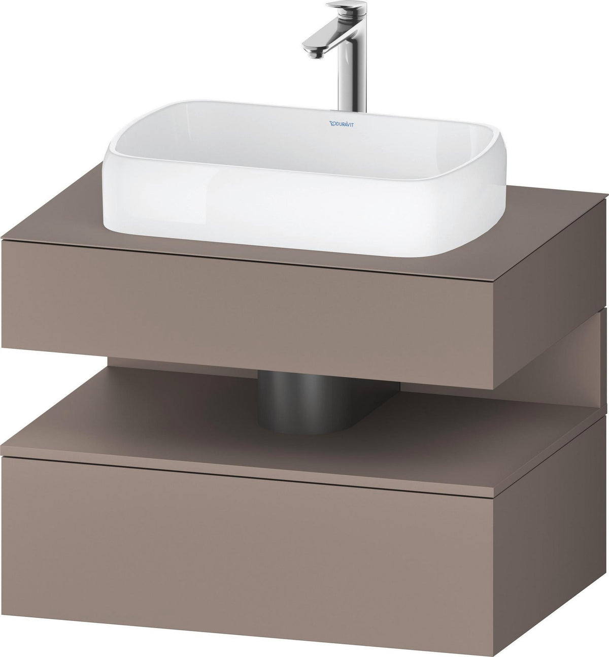 DURAVIT Qatego Konsolenwaschtischunterbau 800 mm Weiß Hochglanz mit Tip-On-Technik