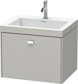 DURAVIT Brioso c-bonded Waschtischset 600 mm, wandhängend, Betongrau Matt, 1 Auszug
