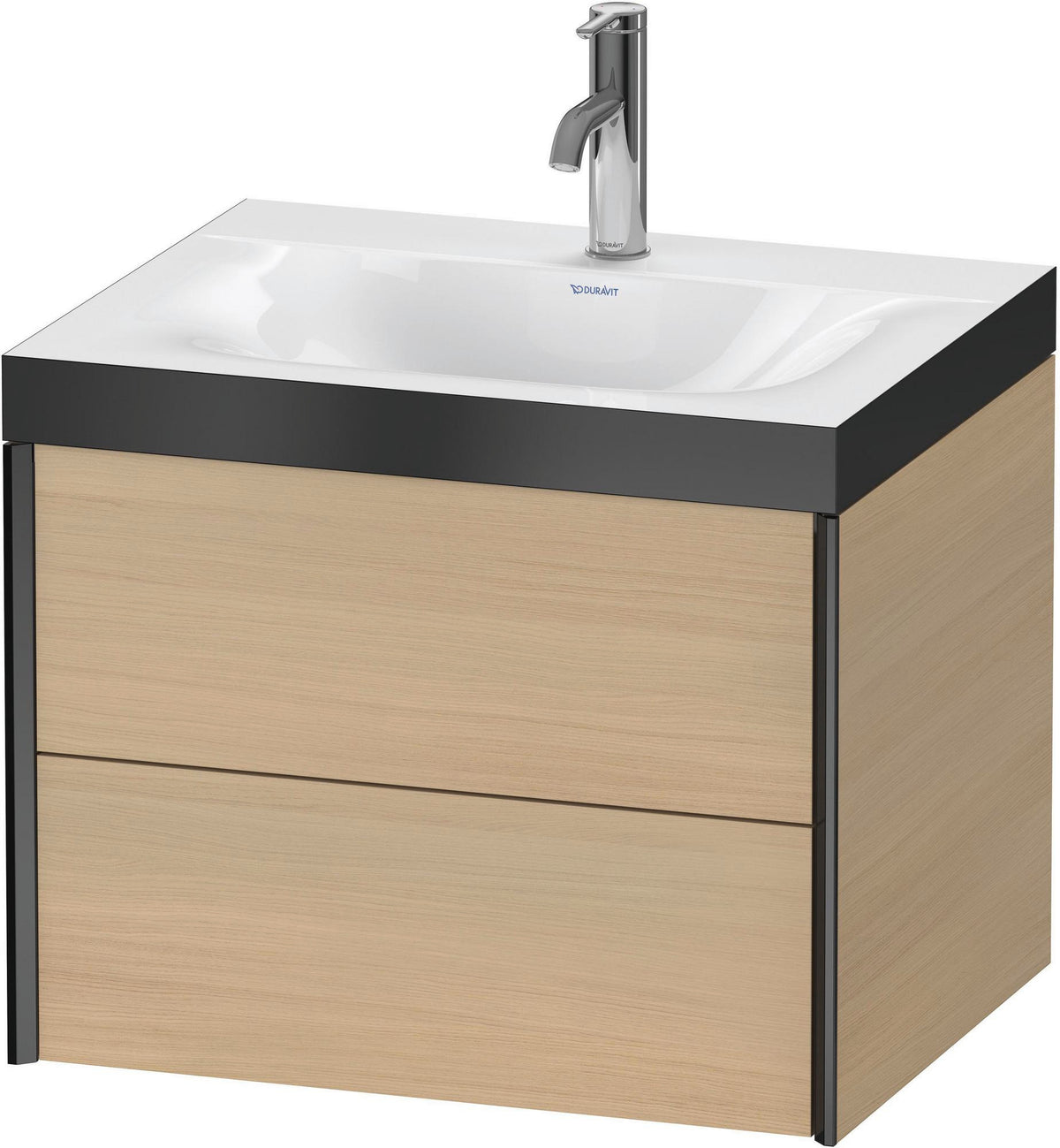 Duravit XViu c-bonded Waschtischunterbauset 600 mm, 2 Schubkästen, Eiche Dunkel Gebürstet