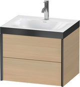 Duravit XViu c-bonded Waschtischunterbauset 600 mm, 2 Schubkästen, Eiche Dunkel Gebürstet