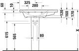 Duravit Waschtisch D-Neo 800 mm weiß mit Überlauf, Becken links, Hahnlochbank, Wandmontage