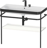Duravit Happy D.2 c-bonded Waschtischset mit Metallkonsole, 975 mm, Weiß Seidenmatt