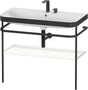 Duravit Happy D.2 c-bonded Waschtischset mit Metallkonsole, 975 mm, Weiß Seidenmatt