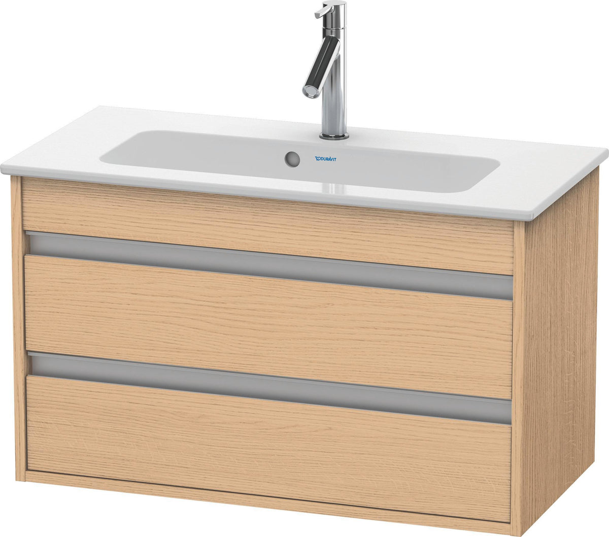 Duravit Ketho Waschtischunterbau 800 mm betongrau matt mit 2 Schubkästen und Soft-Close