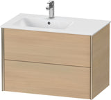 Duravit XViu Waschtischunterbau 810 mm wandhängend mit 2 Schubkästen, weiß matt, für Waschtisch links