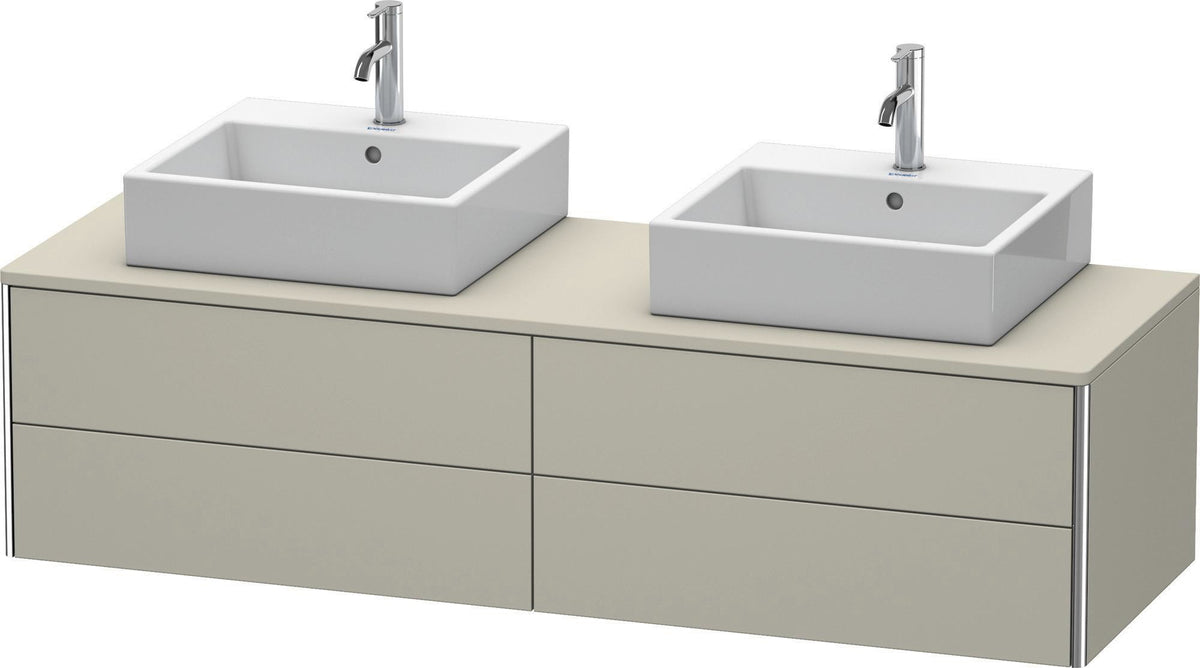 Duravit XSquare Waschtischunterbau 1600 mm betongrau matt, 4 Schubkästen, wandhängend