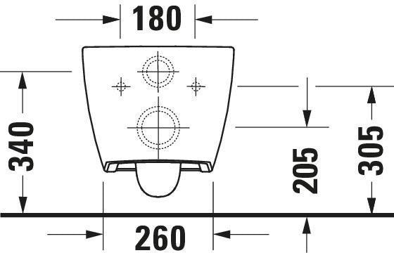 DURAVIT Wand-WC Design Classics Viu Compact 480 mm spülrandlos Weiß mit Durafix