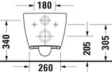 DURAVIT Wand-WC Design Classics Viu Compact 480 mm spülrandlos Weiß mit Durafix