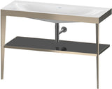 DURAVIT XViu c-bonded Waschtischset 1200 mm in Schwarz Matt mit Metallkonsole und apricot pearl Hochglanz
