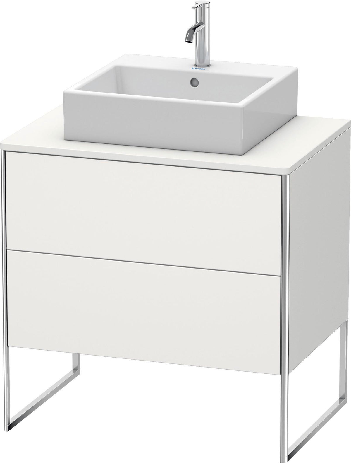 Duravit XSquare Waschtischunterbau bodenstehend 800 mm mit 2 Schubladen, Weiß Seidenmatt