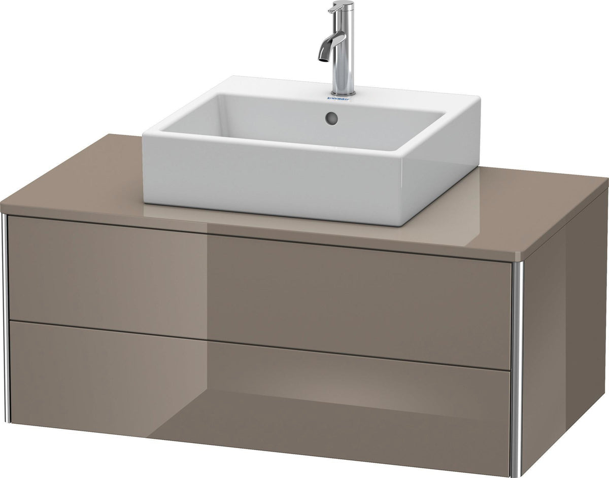 DURAVIT XSquare Waschtischunterbau 1000 mm Flannel Grey Hochglanz mit 2 Schubkästen
