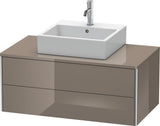 DURAVIT XSquare Waschtischunterbau 1000 mm Flannel Grey Hochglanz mit 2 Schubkästen