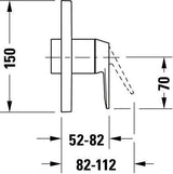 DURAVIT Manhattan Einhebel-Brausemischer Unterputz mit Keramikmischsystem, Chrom – 150x150 mm