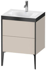 Duravit Möbelwaschtischset XVIU 600x480mm mit Viu Waschtisch und Nussbaum-Einrichtungssystem