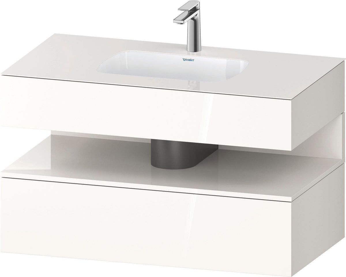 DURAVIT Qatego Einbauwaschtisch mit Konsolenwaschtischunterbau 1000 mm, 1 Auszug, antibakteriell