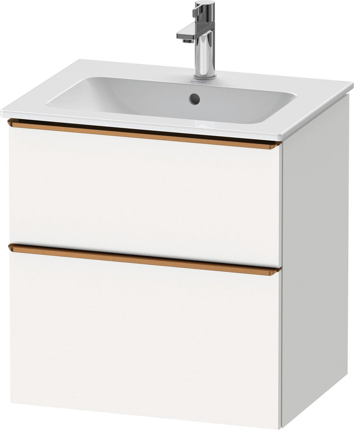 DURAVIT D-Neo Waschtischunterbau 610 mm Eiche Schwarz mit Bronze Griff – wandhängend