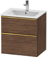 DURAVIT D-Neo Waschtischunterbau 610 mm Eiche Schwarz mit Bronze Griff – wandhängend