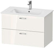 Duravit XBase Möbel-Set 830 mm mit Waschtisch, Waschtischunterbau und Spiegelschrank in Weiß Glänzend