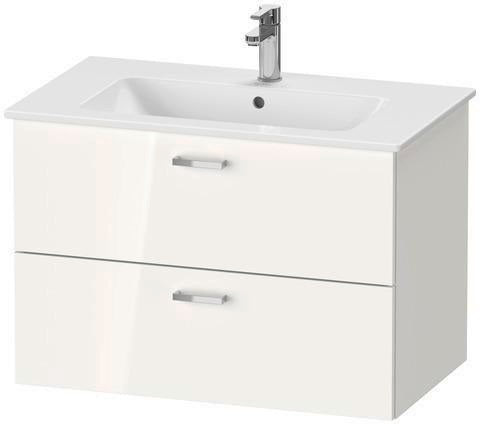 Duravit XBase Möbel-Set 830 mm mit Waschtisch, Waschtischunterbau und Spiegelschrank in Weiß Glänzend