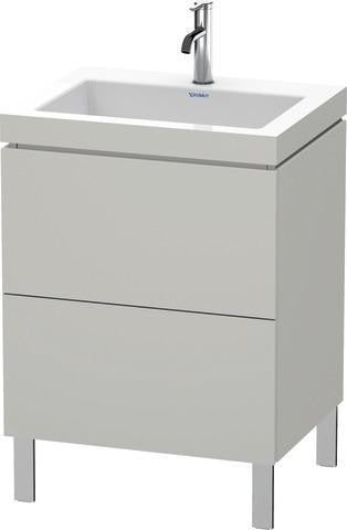 Duravit L-Cube Waschtischset 600x480mm mit Vero Air Möbelwaschtisch, 2 Auszüge, ohne Überlauf, taupe s-matt