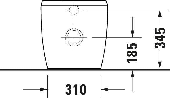 DURAVIT Qatego Stand-WC TS, 600 mm, spülrandlos, weiß – Studio F. A. Porsche Collection