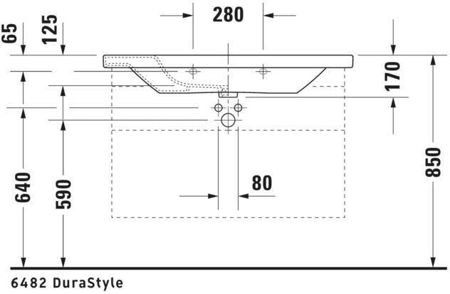 Duravit DuraStyle Möbelwaschtisch 1000 mm weiß mit Überlauf und Hahnlochbank
