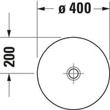 DURAVIT D-Neo Aufsatzbecken 400mm rund weiß ohne Überlauf mit WonderGliss