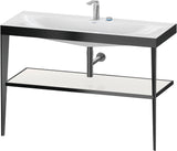 DURAVIT XViu c-bonded Waschtischset 1200 mm in Schwarz Matt mit Metallkonsole und apricot pearl Hochglanz