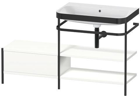 Duravit Waschtischset HAPPY D.2 PLUS 1400x490mm ein Hahnloch taupe supermatt