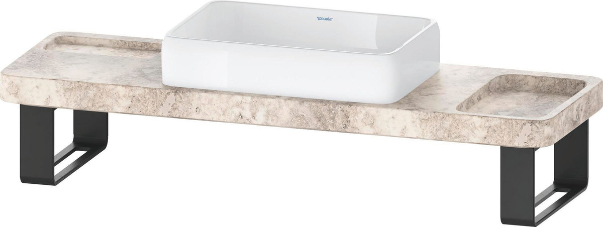 DURAVIT Qatego Aufsatzbecken mit Konsole 1400 mm Weiß Hochglanz HygieneGlaze