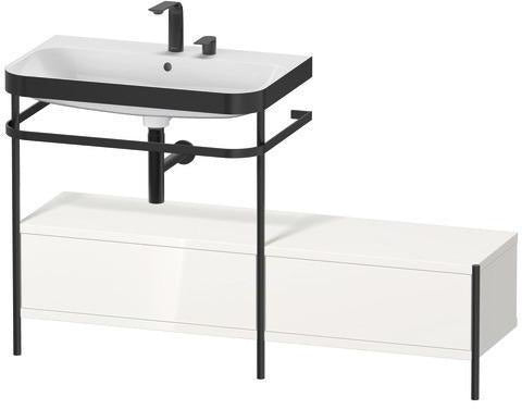 Duravit Waschtischset HAPPY D.2 PLUS 1400x490mm ein Hahnloch taupe supermatt