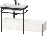 Duravit Waschtischset HAPPY D.2 PLUS 1400x490mm ein Hahnloch taupe supermatt
