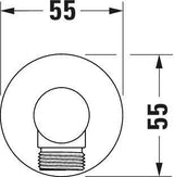DURAVIT Wandanschlussbogen 55x102 mm rund in Gold poliert – Brausen und Zubehör