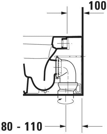 DURAVIT DuraStyle Stand-WC 575 mm Tiefspüler, Abgang waagerecht, WonderGliss, weiß